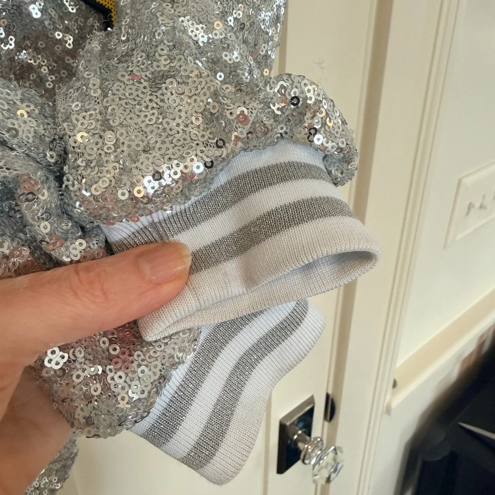 Lola + the Boys Silver Sequin Unicorn Jacket with Star Accents size 8 - Picture 4 of 6